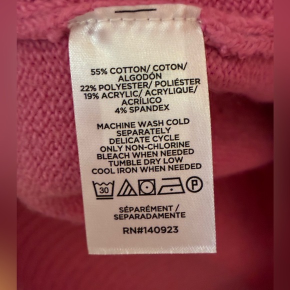 The Loft Bright Pink Fair Isle Style Patterned Crewneck Sweater - Picture 7 of 10